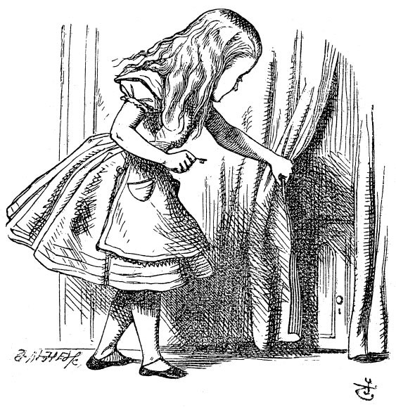 Alice finds a little door