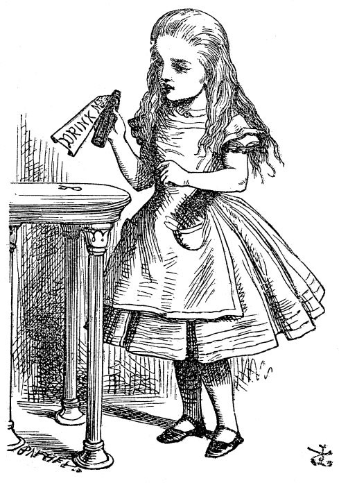 Alice finds a bottle